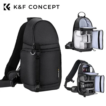 K&F концепция преносим едно рамо камера чанта многофункционални 10L капацитет раница водоустойчива фотография DSLR обектив чанти