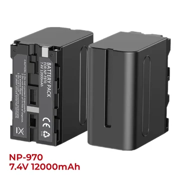 NP-F970 NP-F960 NP-F930 NP-F950 12000mAh Резервна батерия, съвместима със Sony DCR-VX2100, FDR-AX1, HDR-AX2000, HDR-FX7, HVL-LBPB