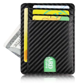 Тънък RFID блокиращ кожен портфейл Притежател на кредитна лична карта Калъф за пари за мъже жени 2022 Притежател на паспорт за модна чанта