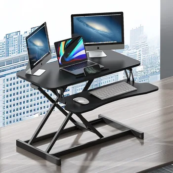 Регулируема по височина сгъваема стояща компютърна кабина с клавиатура тава за домашен офис Gaming Lift лаптоп маса маса стойка работна маса
