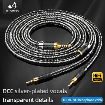 ATAUDIO HiFi кабел за слушалки Hi-end 16 акциите OCC сребърно покритие с позлатен жак кабел за HD700 плейъри слушалки