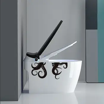 издълбани октопод вана стикер смешно PVC черна тоалетна октопод Decal водоустойчив октопод модел баня стена стикери вана