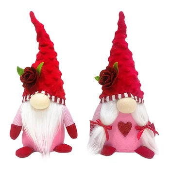 1PCS Свети Валентин Gnome плюшени декорации г-н и г-жа скандинавски за Свети Валентин маса украшение