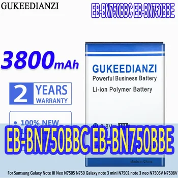 GUKEEDIANZI EB-BN750BBC Резервна батерия за Samsung Galaxy Note 3 Note3 Neo N750 N7508V SM-N7505 N7502 EB-BN750BBE 3800mAh