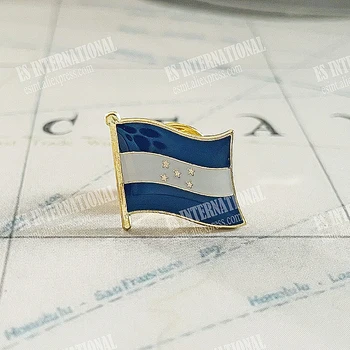 Национален флаг на Хондурас Щифтове за ревера Кристал епоксидна метална емайлирана значка Боя брошка сувенирен костюм личност възпоменателни подаръци