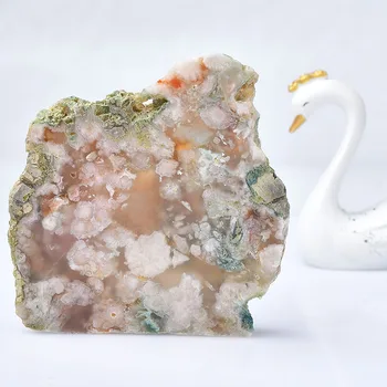 100% естествен ахат сакура кристална дупка минерален образец съдържа лечебен камък чисти красиви камъни и кристали ахат геод