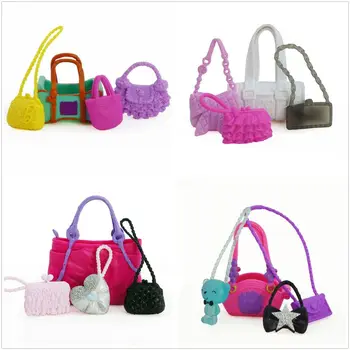 4 бр / комплект сладки чанти цветни рамо чанта кукла аксесоари за кукла Барби кукла бебе момиче детска играчка подарък