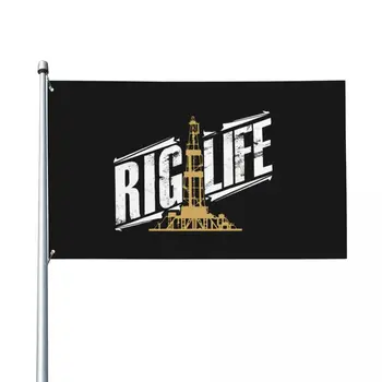 Rig Life Roughneck Нефтено находище за гордост Флаг Отпечатан банер за подаръци Начало На открито Канада Лесбийки Знаме на СССР Guardia Civil