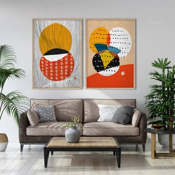 Съвременна цветна абстракция, диптих с етно мотив, концептуален печат, геометричен модерен плакат, афроамерикански модерен комплект