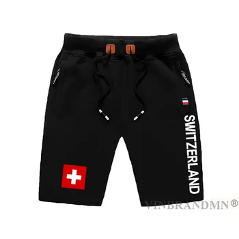 Конфедерация Швейцария Швейцария мъжки шорти плаж нови мъжки шорти флаг тренировка цип 2021 CHE CH Confoederatio Helvetica