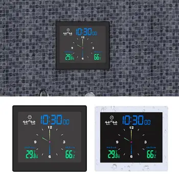  цифров часовник водоустойчив баня стена часовник душ всмукване стена стойка аларма таймер температура влажност аларма метър