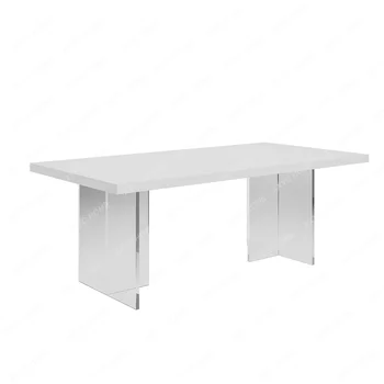Акрилно окачване рок плоча маса за хранене и стол комбинация модерен прост прозрачен безшумен вятър рок плоча маса за хранене
