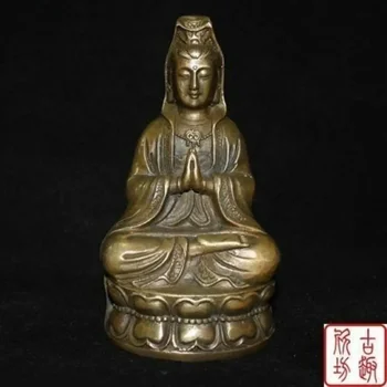 Тибетска будистка бронзова богиня на милосърдието Статуя на Куан-Ин Буда