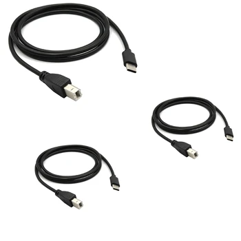 Надежден USB C към USB B кабел за принтер B мъжки към C мъжки кабел за принтер замяна за принтер, скенер MIDI контролер