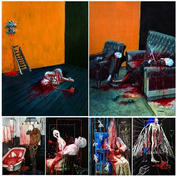 Страховито убийство игра Vitnage стена изкуство платно живопис ужас Mothman и чума лекар абстрактно изкуство плакат печат декорация дома