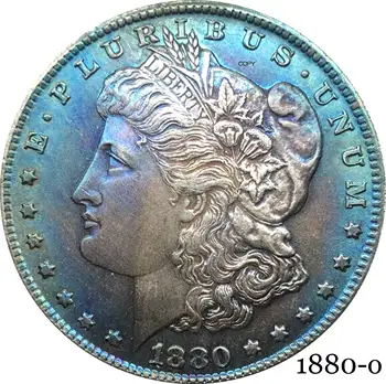 Съединени американски щати 1880 O Morgan Един долар US монета Liberty Cupronickel Silver Plated In God We Trust Copy Coin