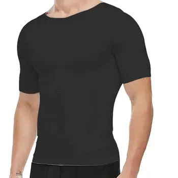 Мъжки отслабване тяло Shaper тренировка Undershirt къси ръкави дишаща найлон материал ризи за колоездене туризъм бягане ежедневно
