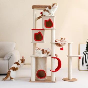 Точило за нокти Котешки стъргалки Дърво кула съвет катерене луксозни играчки котка стъргалки високо гнездо драпак dla кота котка доставки MR50CS