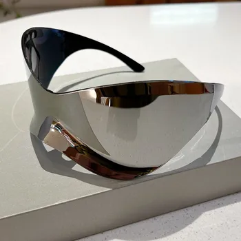 GM LUMIAS Punk футуристичен очила за мъже жени 2023 мода едно парче нюанси очила марка дизайн извънгабаритни UV400 слънчеви очила