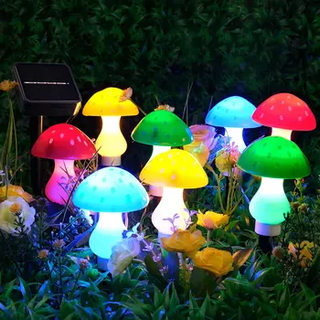 Слънчеви гъби светлини 8 режима пътека лампа открит водоустойчива градинска светлина LED фея венец декорация вътрешен двор пейзаж осветление