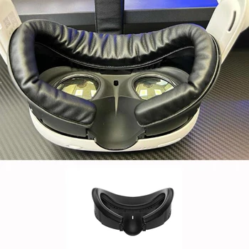 VR кожена маска за лице Светлоустойчив VR интерфейс за лице Sweatproof маска за лице възглавница за Quest 3 аксесоари за Meta Quest 3