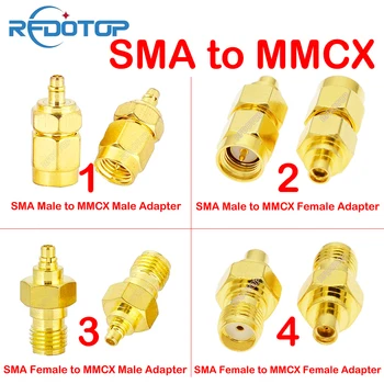 2PCS SMA мъжки женски към MMCX мъжки женски прав конектор за WiFi антена радио антена MMCX към SMA RF коаксиален адаптер на едро