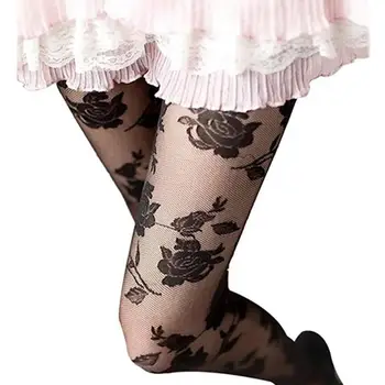 Мода роза модел стегнат дантела чорапогащник жени секси прозрачни чорапи чорапогащи гамаши