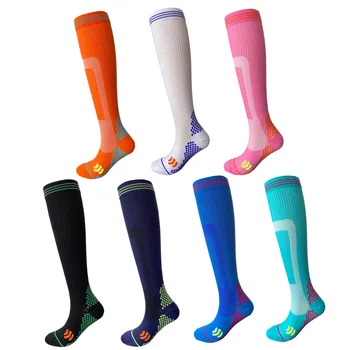 Спортни компресионни чорапи Високи найлонови чорапи Мъже жени Спортни чорапи Мускулни чорапи за прасеца Йога Скачане на въже Фитнес бягане