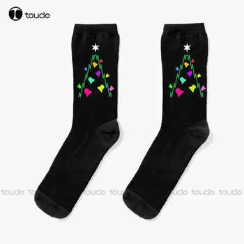 Bell Ringing - Коледно дърво Tb10 чорапи Мъжки футболни чорапи Коледен новогодишен подарък Персонализиран подарък Унисекс възрастни тийнейджърски младежки чорапи