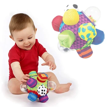 Малки деца Сензорни играчки за звънец Когнитивно развитие Неравна топка дрънкалки Новородени Играчка за развитие на мозъка за деца Бебе Бебета Подарък