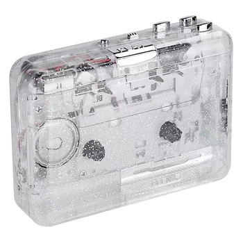 1 Комплект касетофон Пълен прозрачен шел плейър Пълна прозрачна обвивка касета към MP3 формат лентов плейър за музика