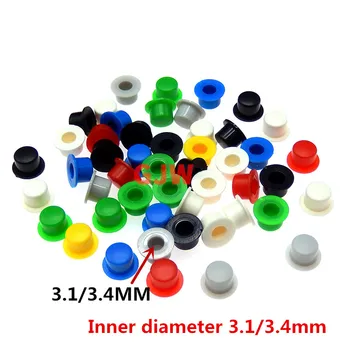  140PCS / Lot смесен цвят A101 пластмасови превключвател бутон капачки натискане на клавиши капачки 4.5 * 7.4mm шапка форма за 6 * 6 тактически превключвател ID 3.1 / 3.4mm