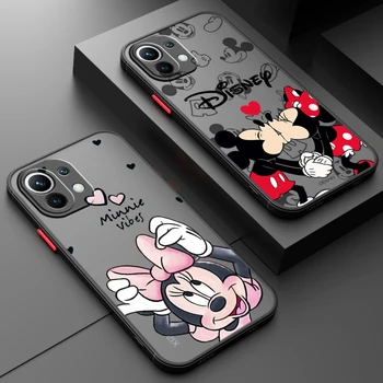 Disney Мини Мики Розов матирано полупрозрачен за Xiaomi Mi 13 12 12T 11T 11 11i 10T 10 9T Pro Lite Ultra 5G матов калъф за телефон