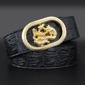 Китайски дракон медна катарама колан мъже високо качество луксозен 3.8 см широк дизайнер марка луксозна кожа мода талия кравешка кожа