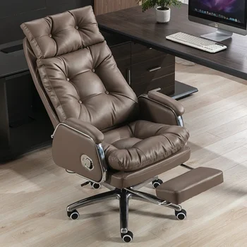 Aoliviya Официален нов изпълнителен стол от естествена кожа Наклонен офис стол Ергономичен домашен компютърен стол Офис Бизнес Екекю