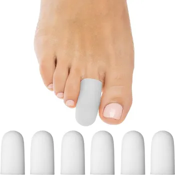 6Pcs Протектори за пръсти Гел капачки и силиконови ръкави Калъфи за пръсти за защита на мазоли Блистери Чук Пръстите на краката намаляват триенето