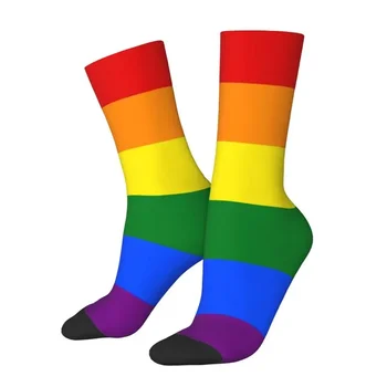 Chaussettes unisexes amusantes pour hommes, Gay Pride, LGBT Rainbow Feel, Respirantes, Chaudes, Impression 3D, LGBTQ, Lesbian Cr