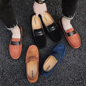 Кожени обувки Мъжки обувки от естествена кожа Мека кожа 2023 Пролет Нови бизнес ежедневни обувки Средна възраст и възрастни хора Меко дъно Gommino