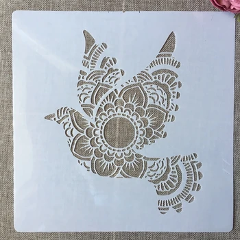 30*30cm Mandala мир гълъб птица DIY наслояване шаблони стена живопис скрапбук оцветяване щамповане албум декоративен шаблон