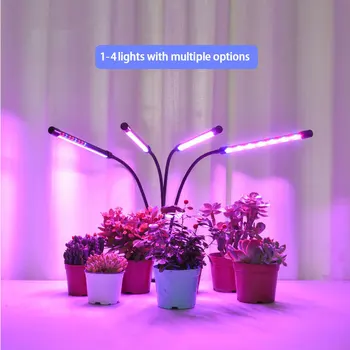 Led лампа за растеж на растенията Multi Head скоба растителна лампа цвете във времето затъмняване лампа пълен спектър сочна допълнителна светлина