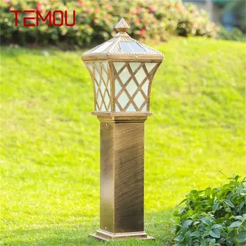 TEMOU външна слънчева светлина за косене на трева ретро градинска лампа осветително тяло LED водоустойчив декоративен за дома двор