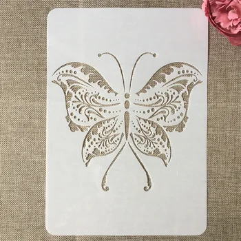 A4 29см пеперуда DIY наслояване шаблони живопис скрапбук оцветяване щамповане албум декоративен шаблон