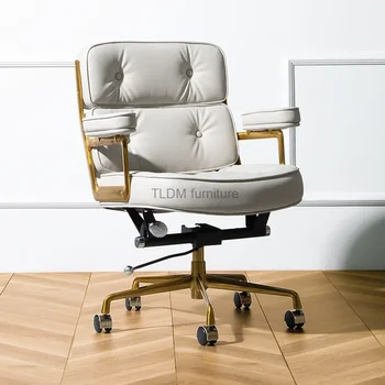Nordic луксозни офис столове кожени офис мебели модерен удобен компютър стол обратно проучване въртящ се лифт геймър кресла
