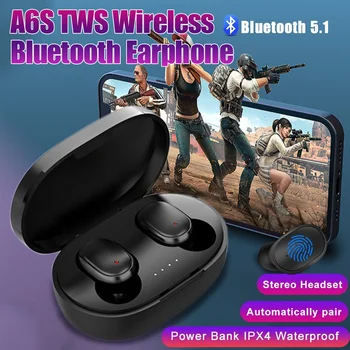 NEW A6S TWS 5.0 Безжични Bluetooth слушалки спортни слушалки Bluetooth слушалки с микрофон за Xiaomi Samsung Huawei смартфон