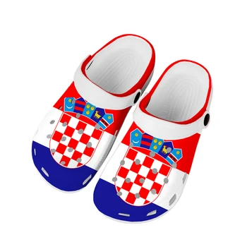 Хърватско знаме Почетна Сабо Персонализирани водни обувки Мъжки Дамски Тийнейджър Хърватия Обувка Градина Запушване Дишаща плажна дупка Чехли