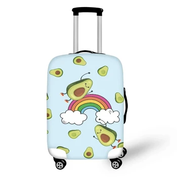 Мода карикатура сладък авокадо печат багаж защитни прахови капаци еластични водоустойчиви 18-32 инчов куфар аксесоари за пътуване