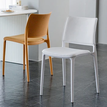 Модерен хол Трапезни столове Пластмасови минималистични релаксиращи модерни столове за хранене Облегалка Silla Comedor Домакински предмети WZ50DC