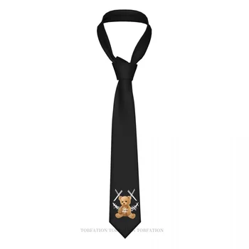 Cool Smiley Teddy Bear Нова 3D печатна вратовръзка 8 см широка полиестерна вратовръзка Аксесоари за риза Парти декорация