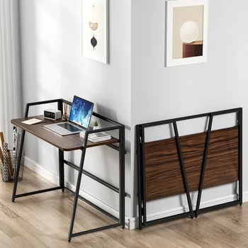 Сгъваемо компютърно бюро, домашно просто бюро, сгъваема маса, спалня безплатен монтаж, малка маса, студентско бюро