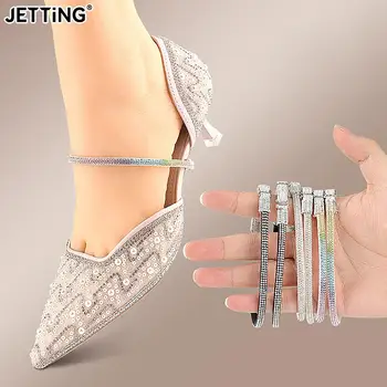 1 чифт жени връзки за високи токчета регулируеми обувки колан глезена провеждане хлабав против хлъзгане пакет дантели вратовръзка презрамки лента